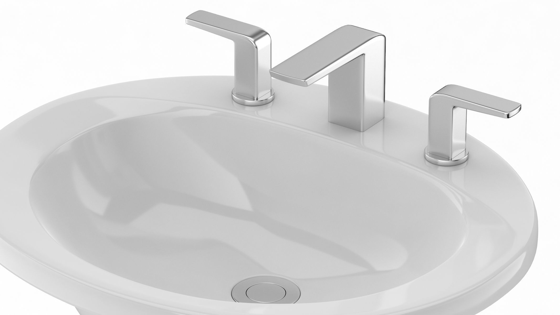 TOTO Self Rimming Oval Lavatory 3D model_14