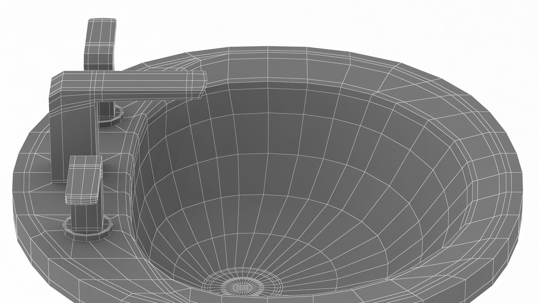 TOTO Self Rimming Oval Lavatory 3D model_4