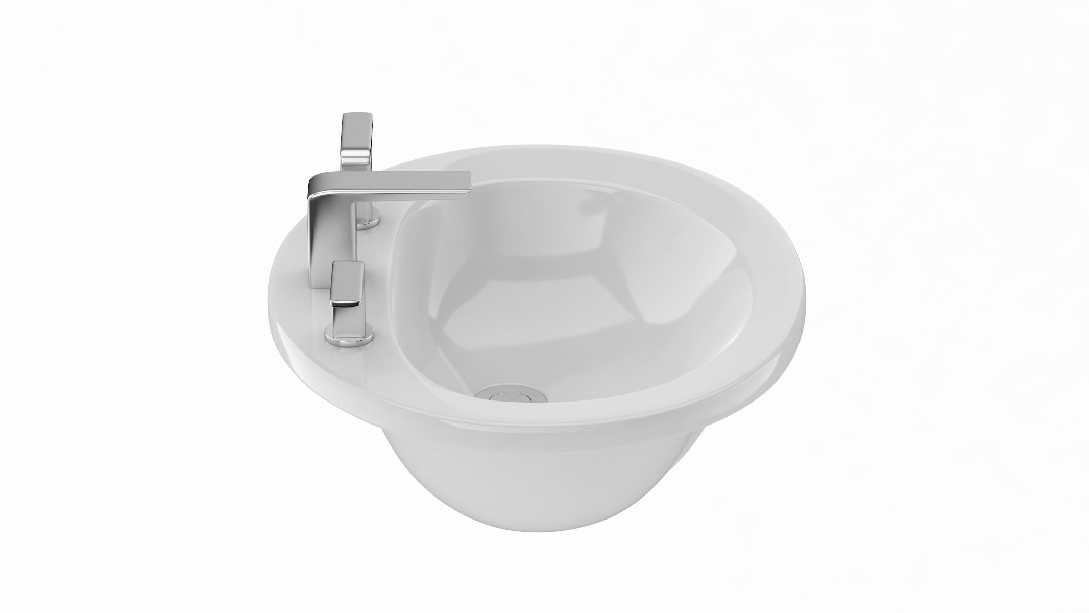 TOTO Self Rimming Oval Lavatory 3D model_1