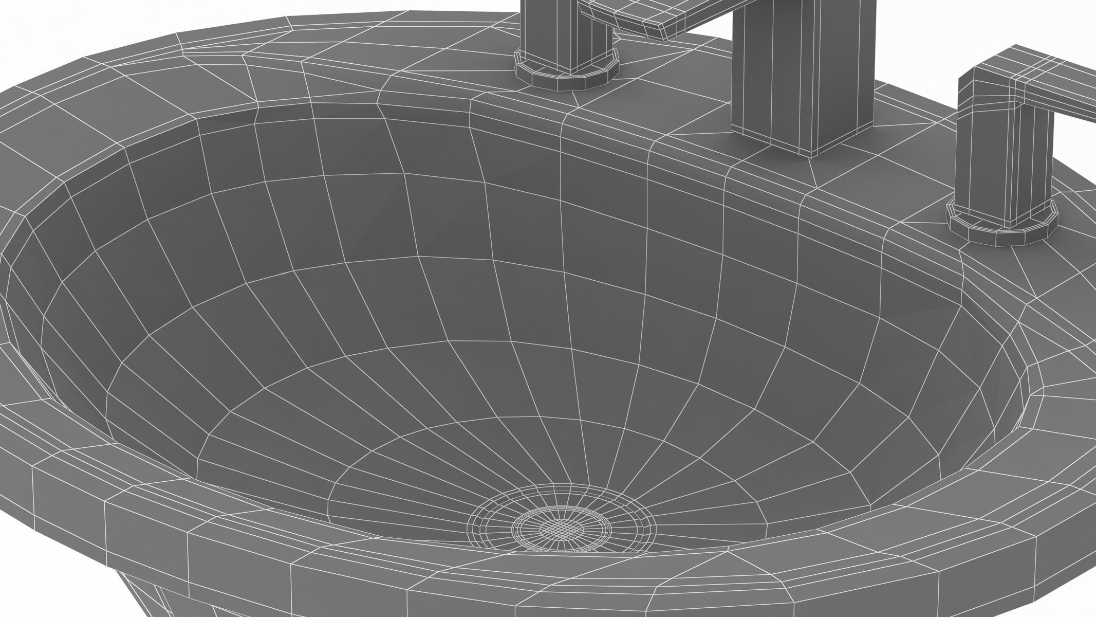 TOTO Self Rimming Oval Lavatory 3D model_8