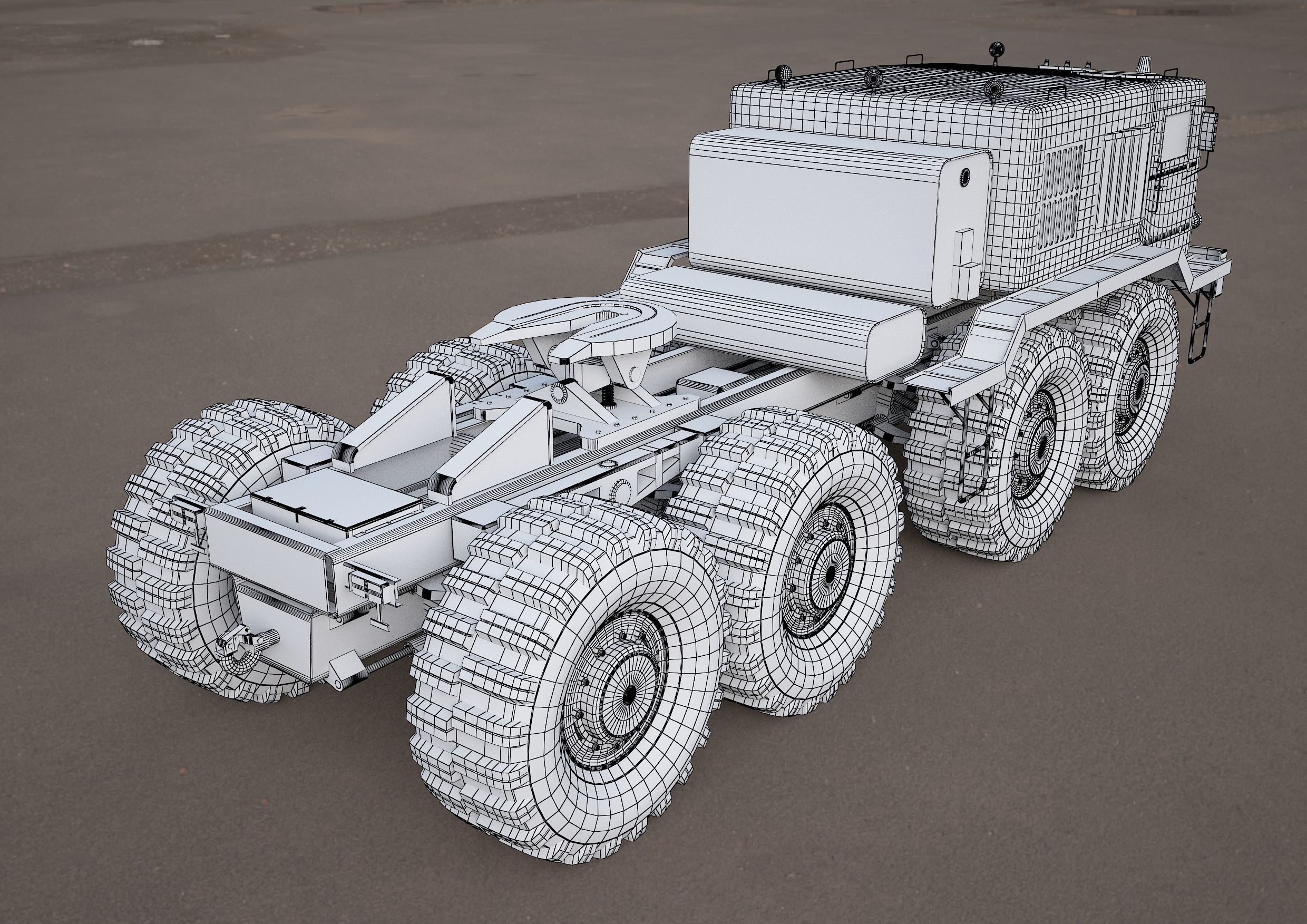 MA3-537 military tractor 3D model_9