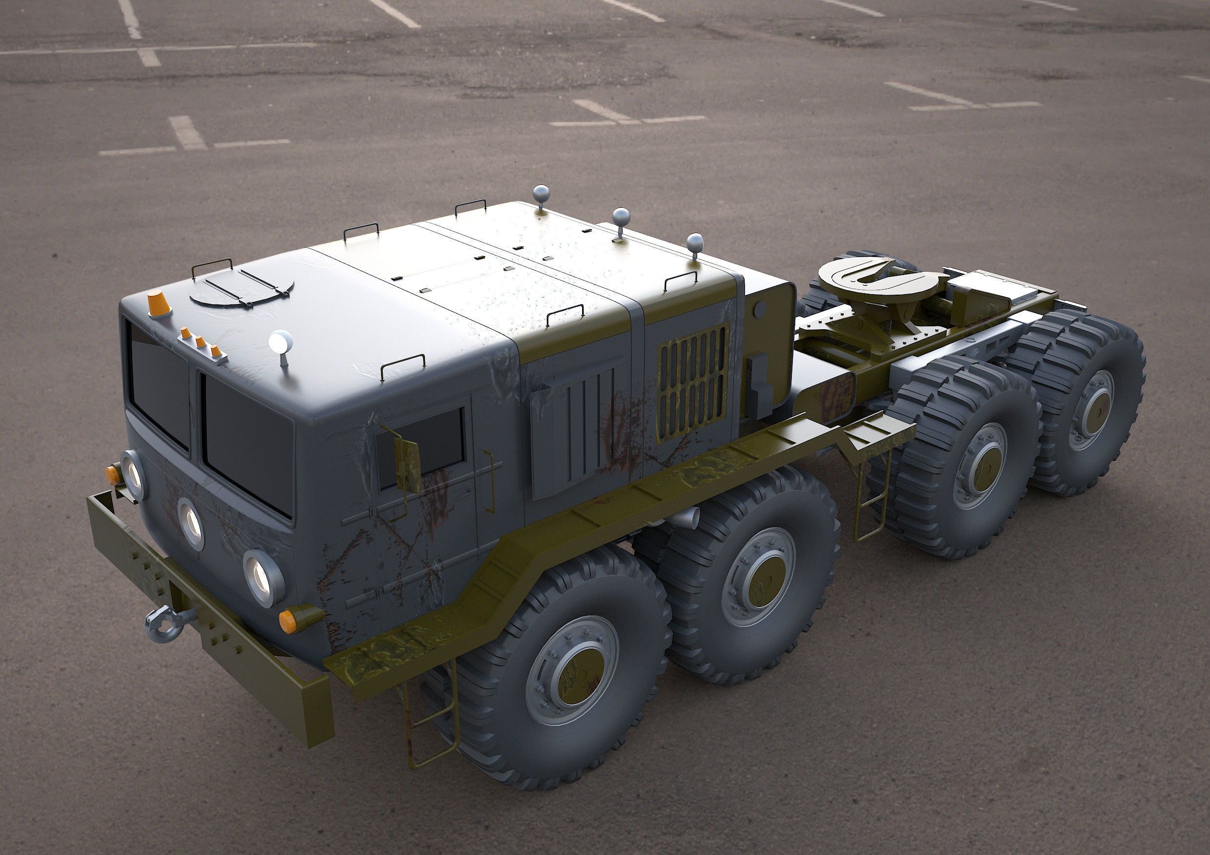 MA3-537 military tractor 3D model_2