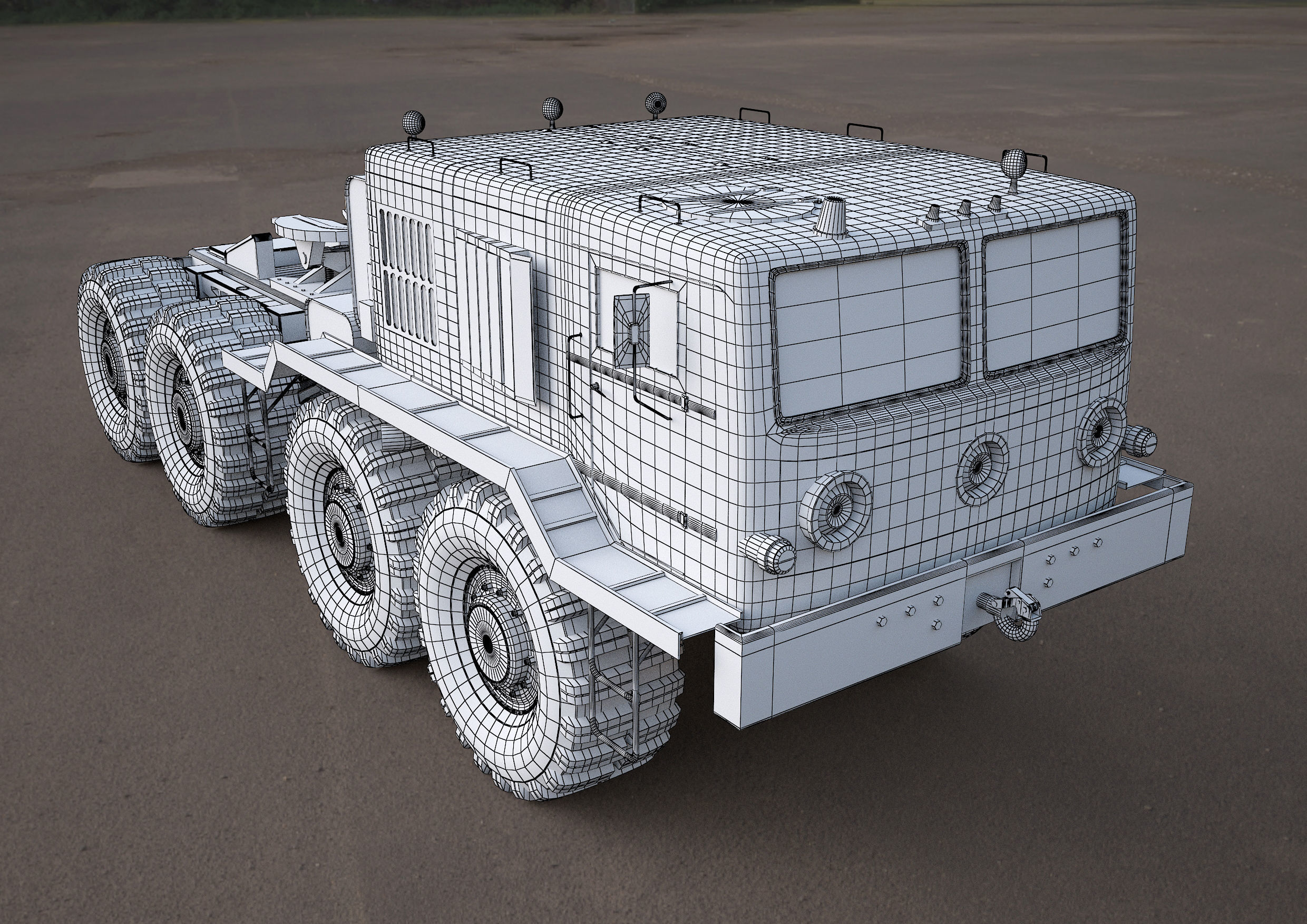 MA3-537 military tractor 3D model_8