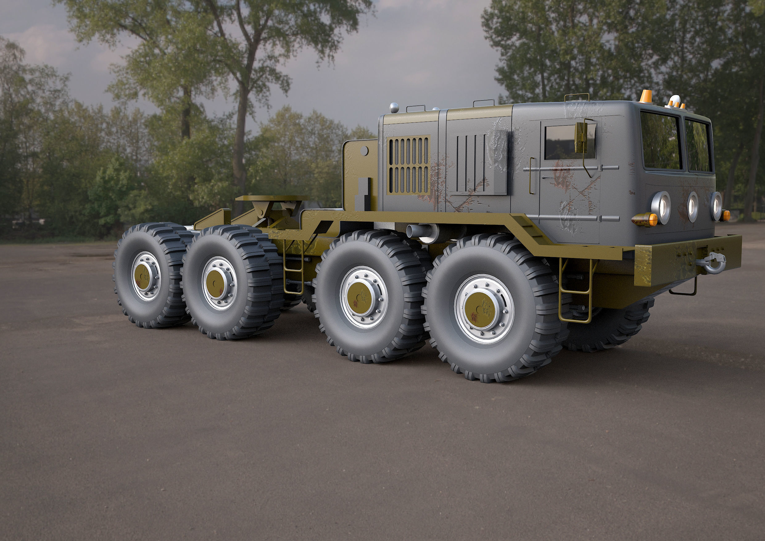 MA3-537 military tractor 3D model_5
