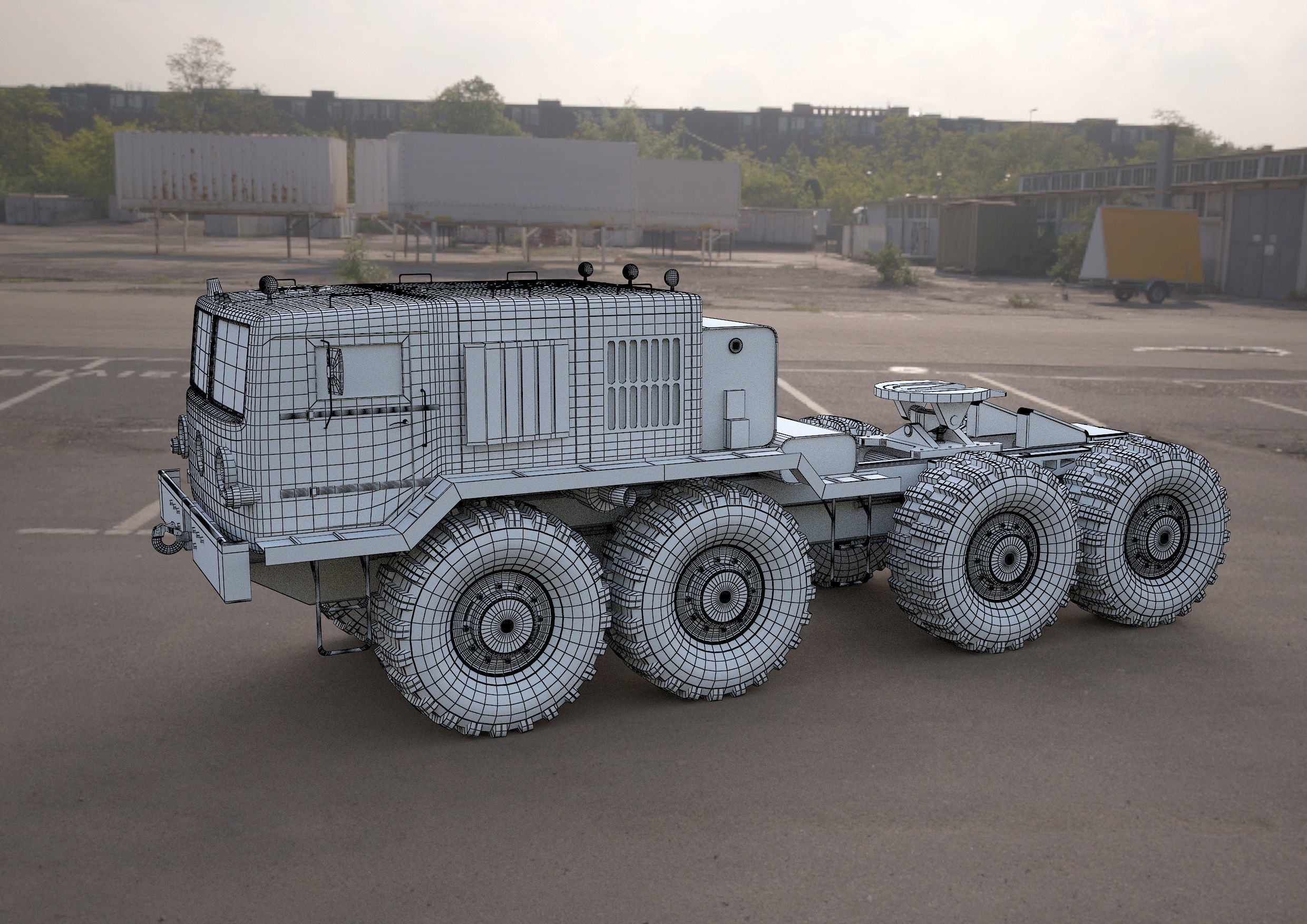 MA3-537 military tractor 3D model_1