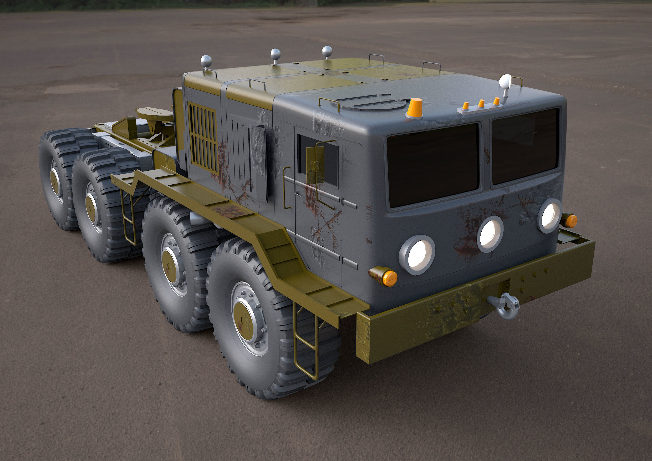 MA3-537 military tractor 3D model_7