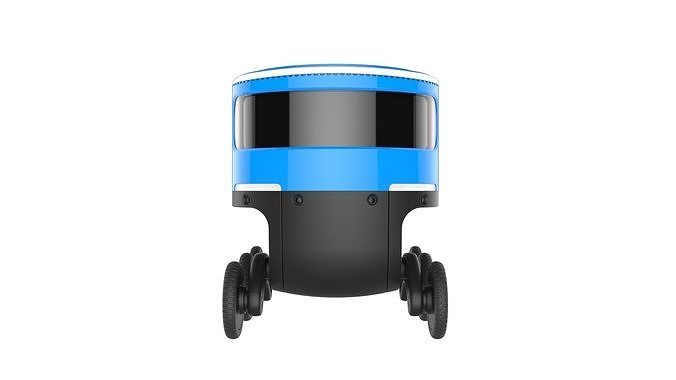 Delivery Robot Blue 3D model 4