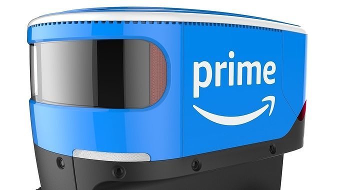Delivery Robot Blue 3D model 2