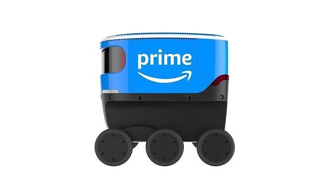 Delivery Robot Blue 3D model 6