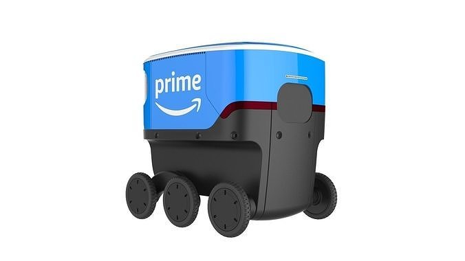 Delivery Robot Blue 3D model 7