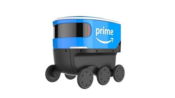 Delivery Robot Blue 3D model 5