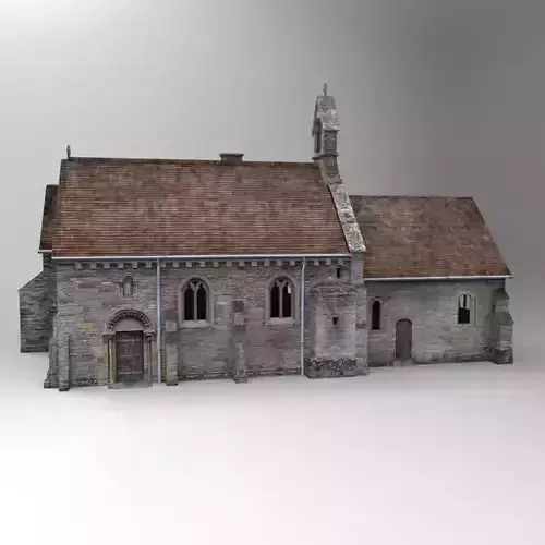 Church old with roof 3D model