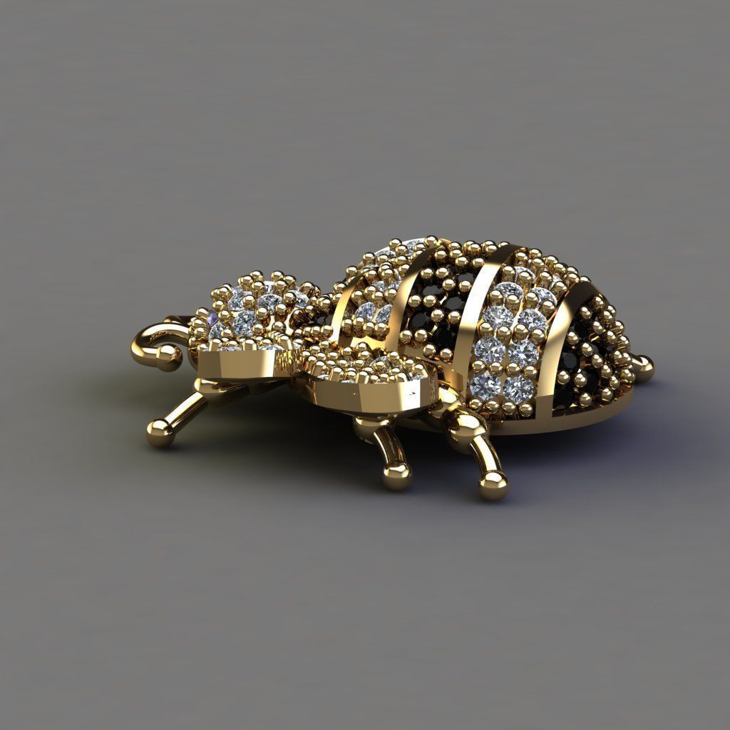 Bee - Pendant 3D print model_3