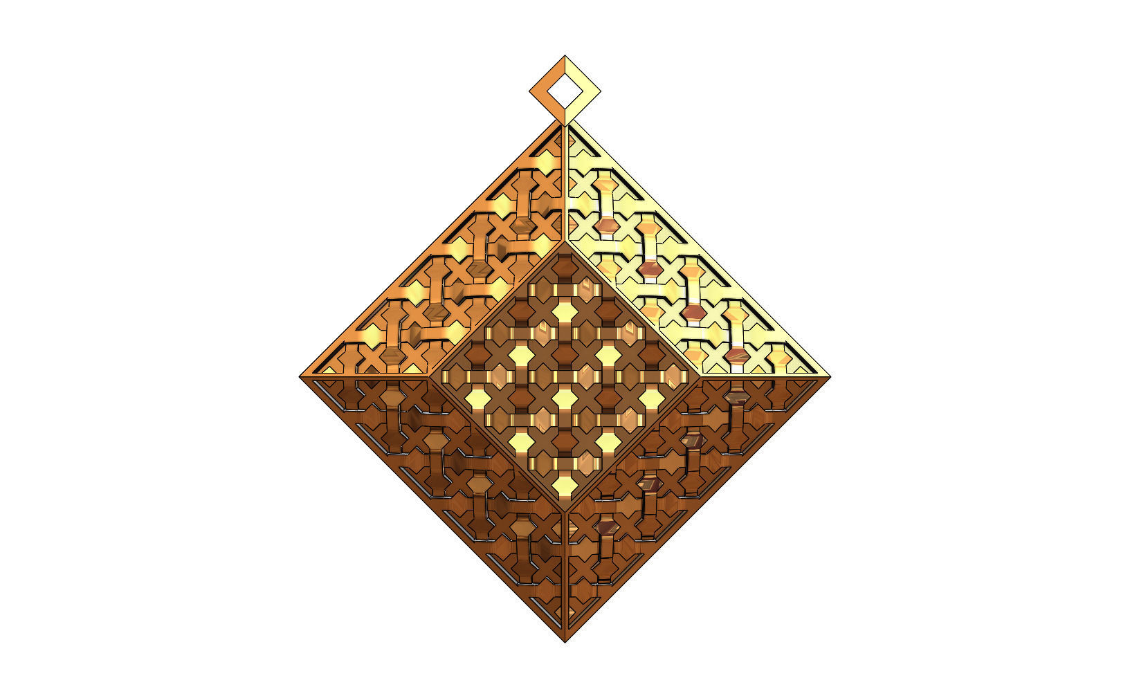 Moroccan beldi style moucharabieh pendant 3D print model_9