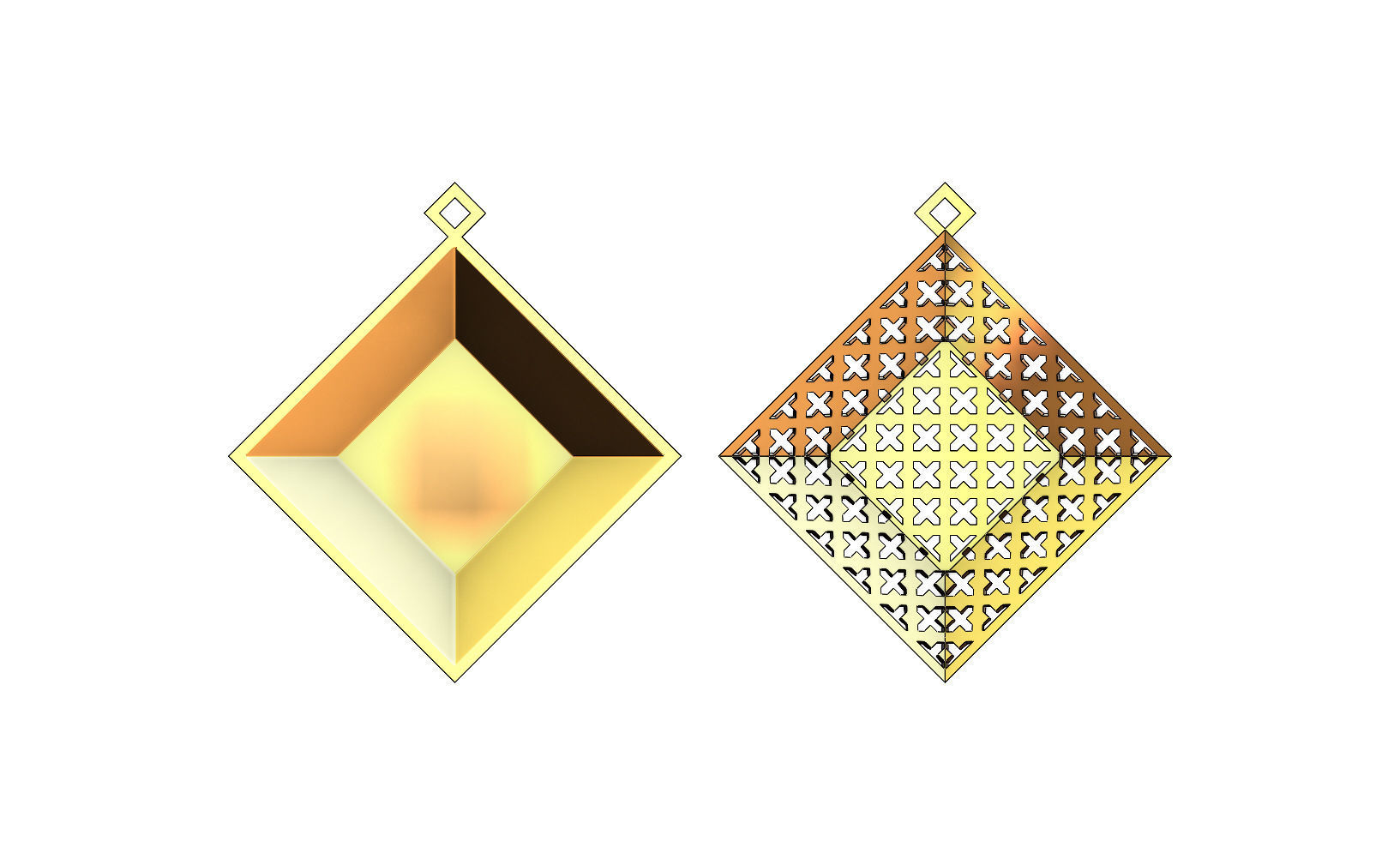 Moroccan beldi style moucharabieh pendant 3D print model_2