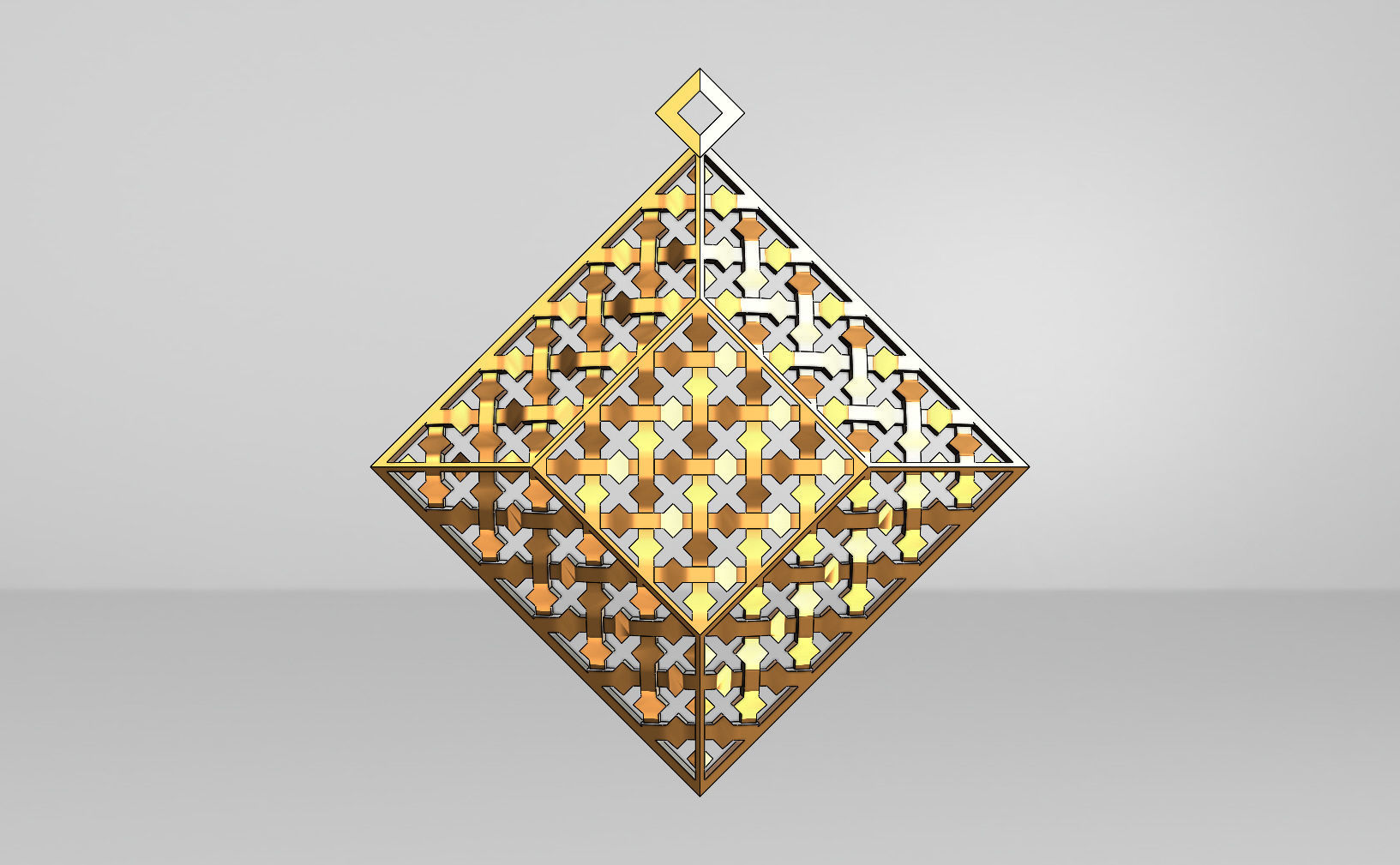 Moroccan beldi style moucharabieh pendant 3D print model_4
