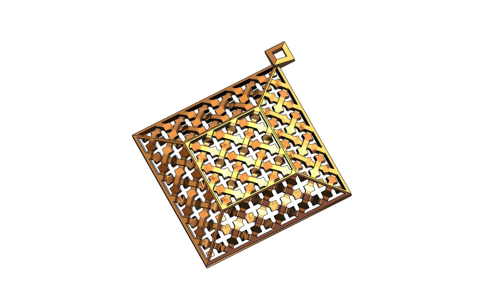 Moroccan beldi style moucharabieh pendant 3D print model_5