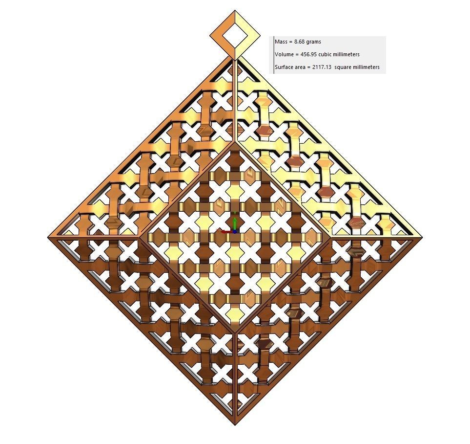 Moroccan beldi style moucharabieh pendant 3D print model_14