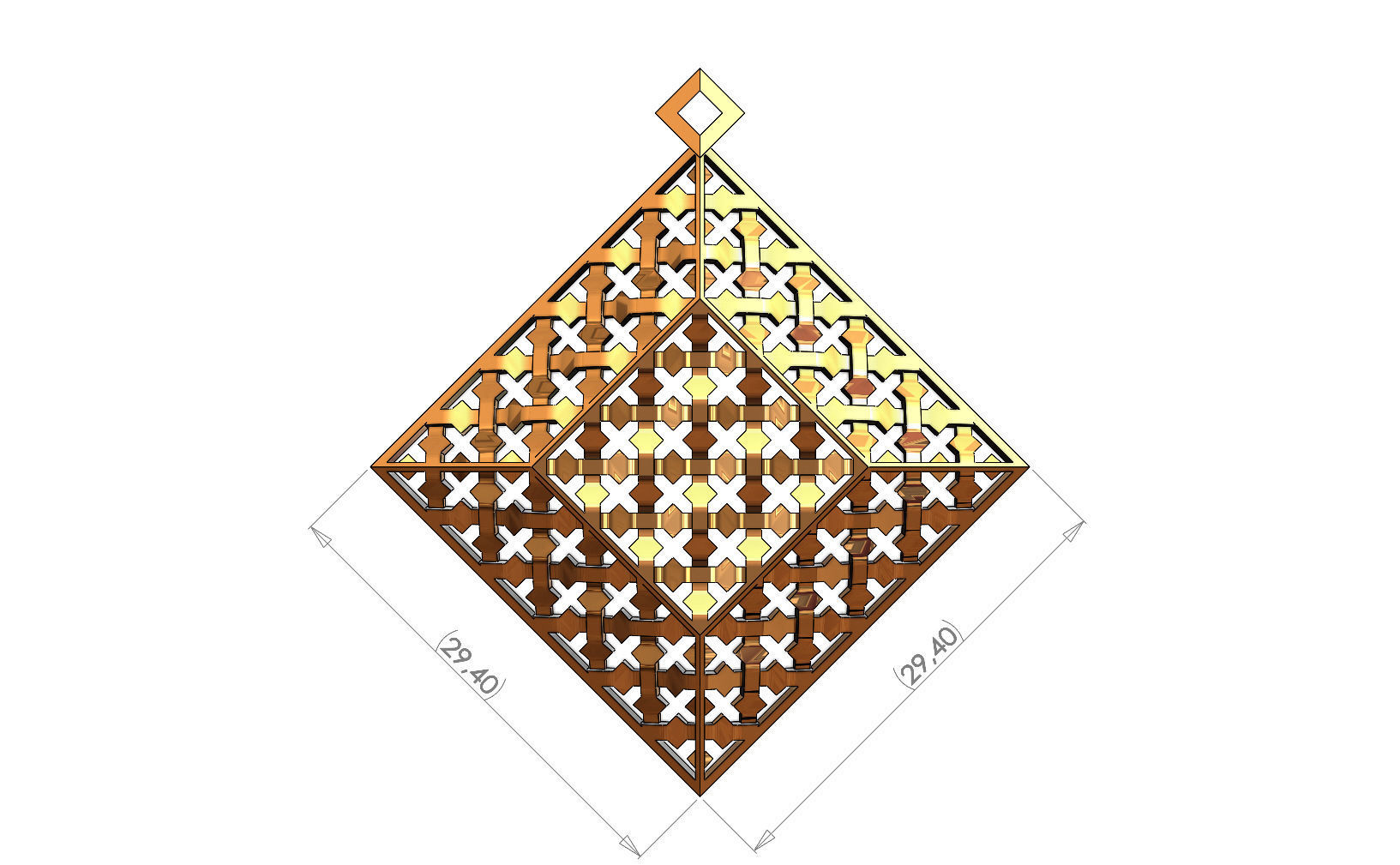 Moroccan beldi style moucharabieh pendant 3D print model_8
