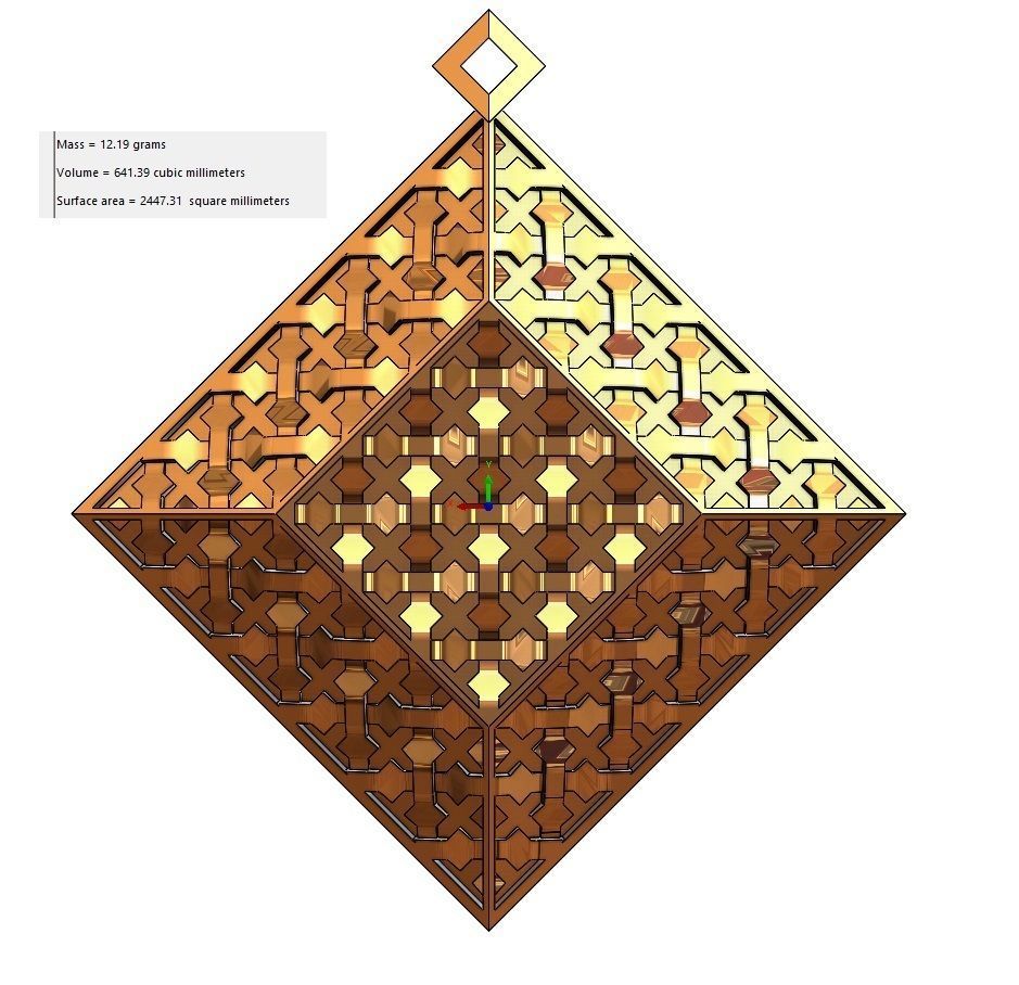 Moroccan beldi style moucharabieh pendant 3D print model_15