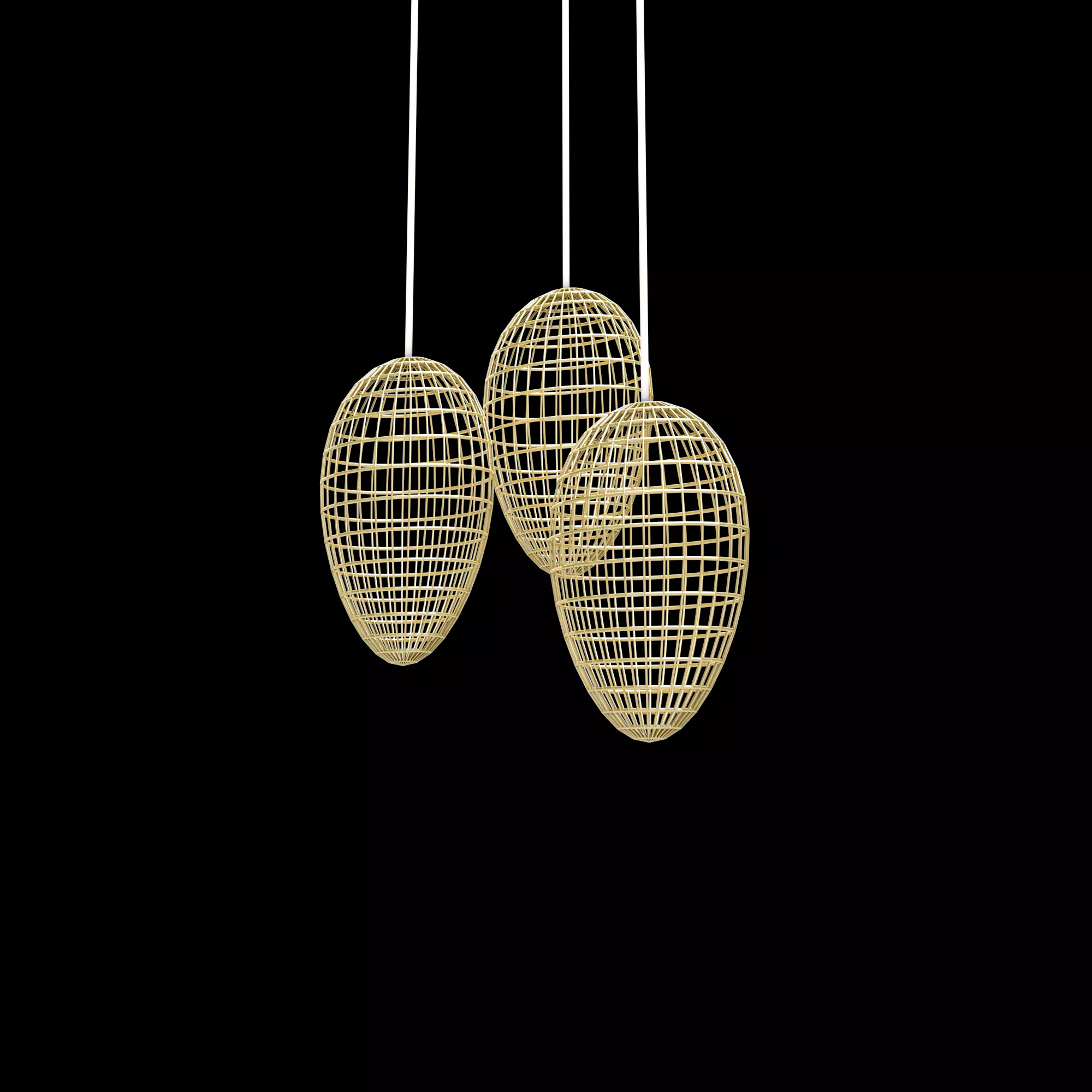 chandelier inspire with almond  3D model_0