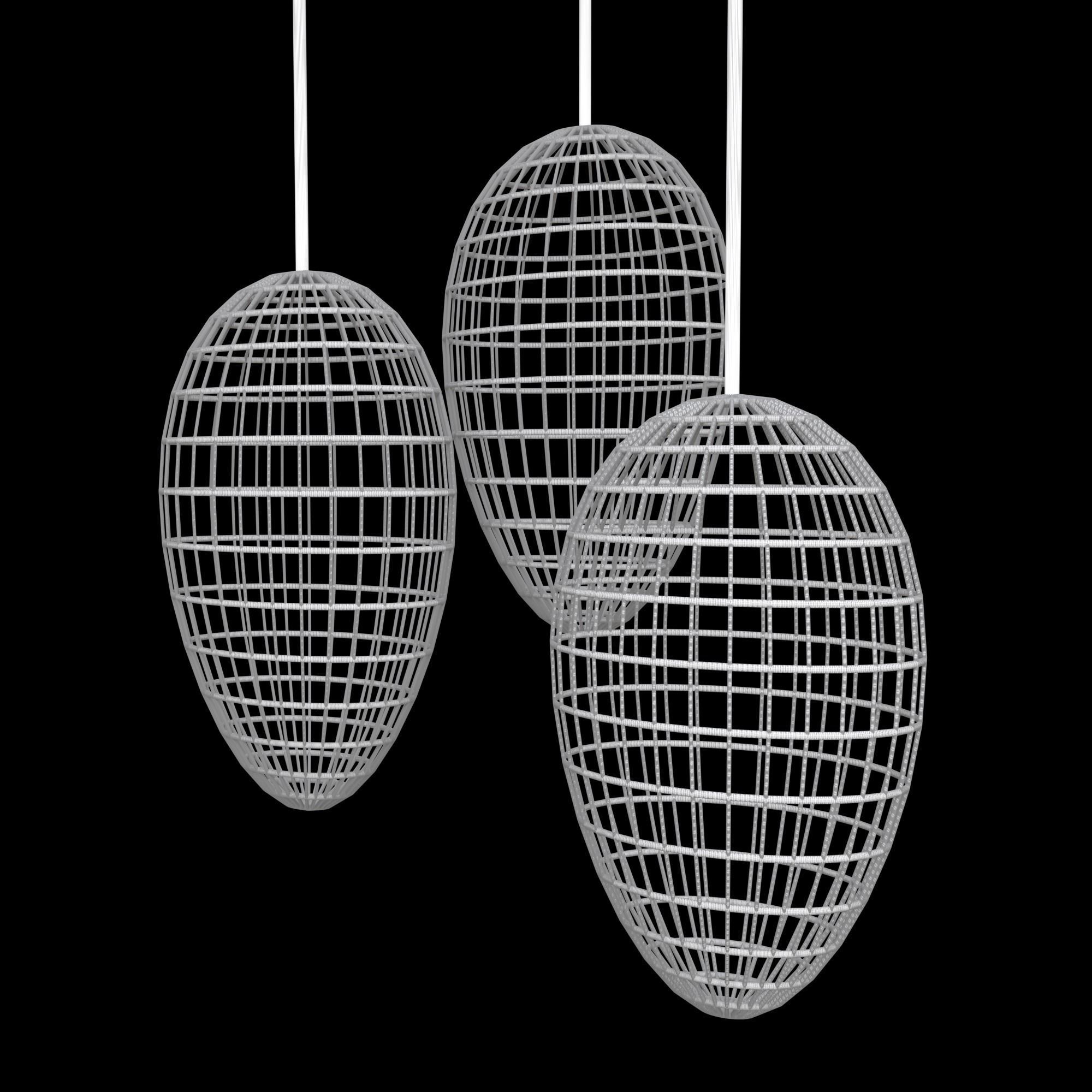 chandelier inspire with almond  3D model_1