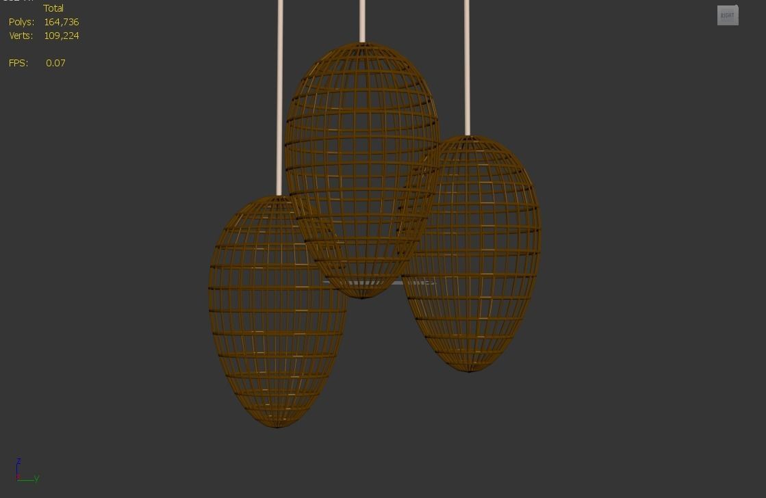 chandelier inspire with almond  3D model_2