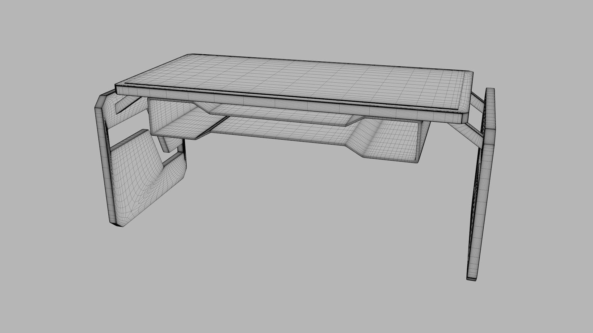 Futuristic office desk 3D model_3