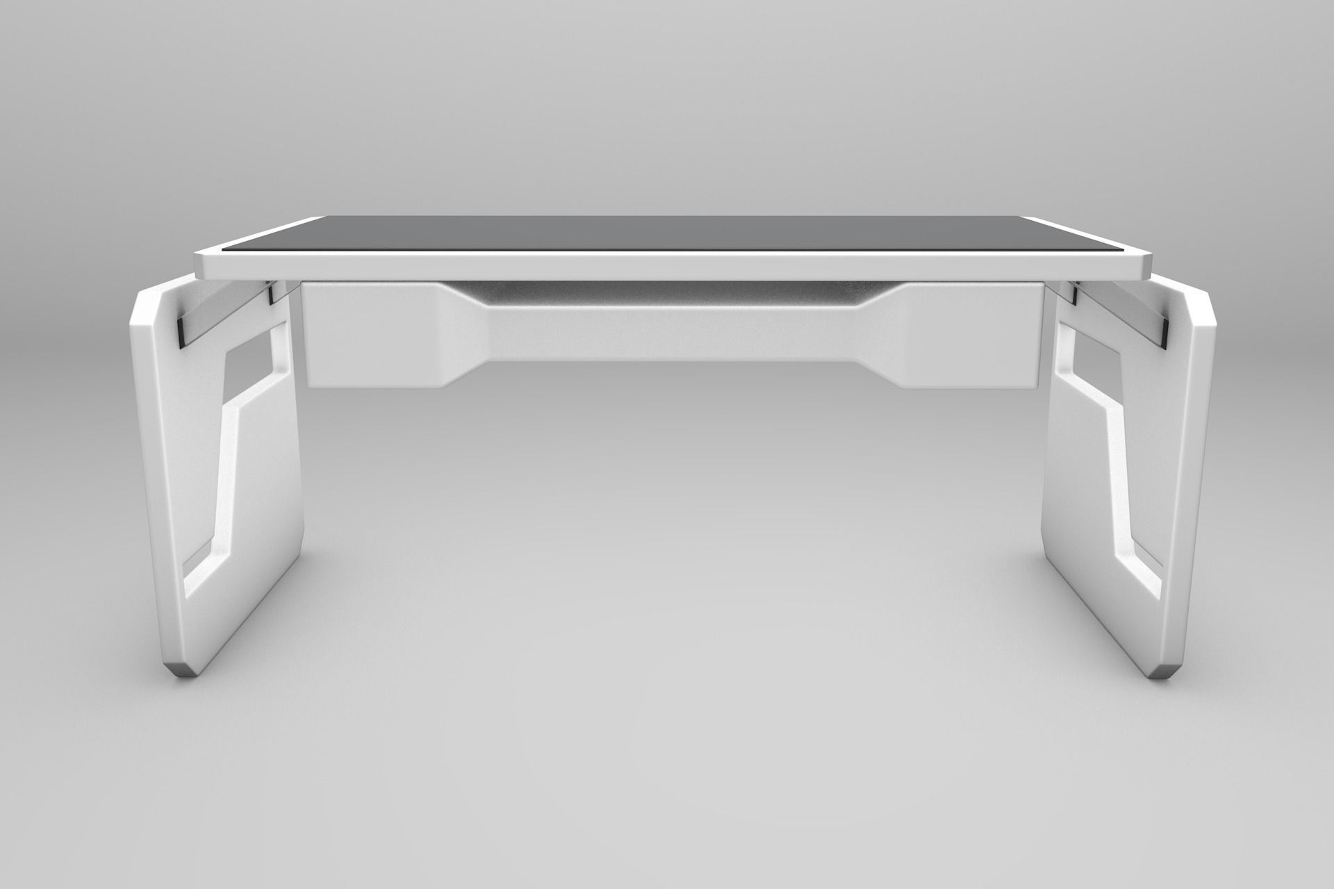 Futuristic office desk 3D model_1