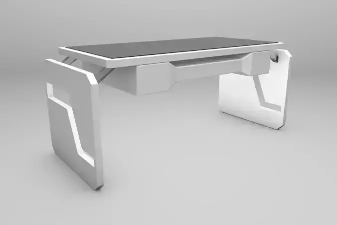 Futuristic office desk 3D model