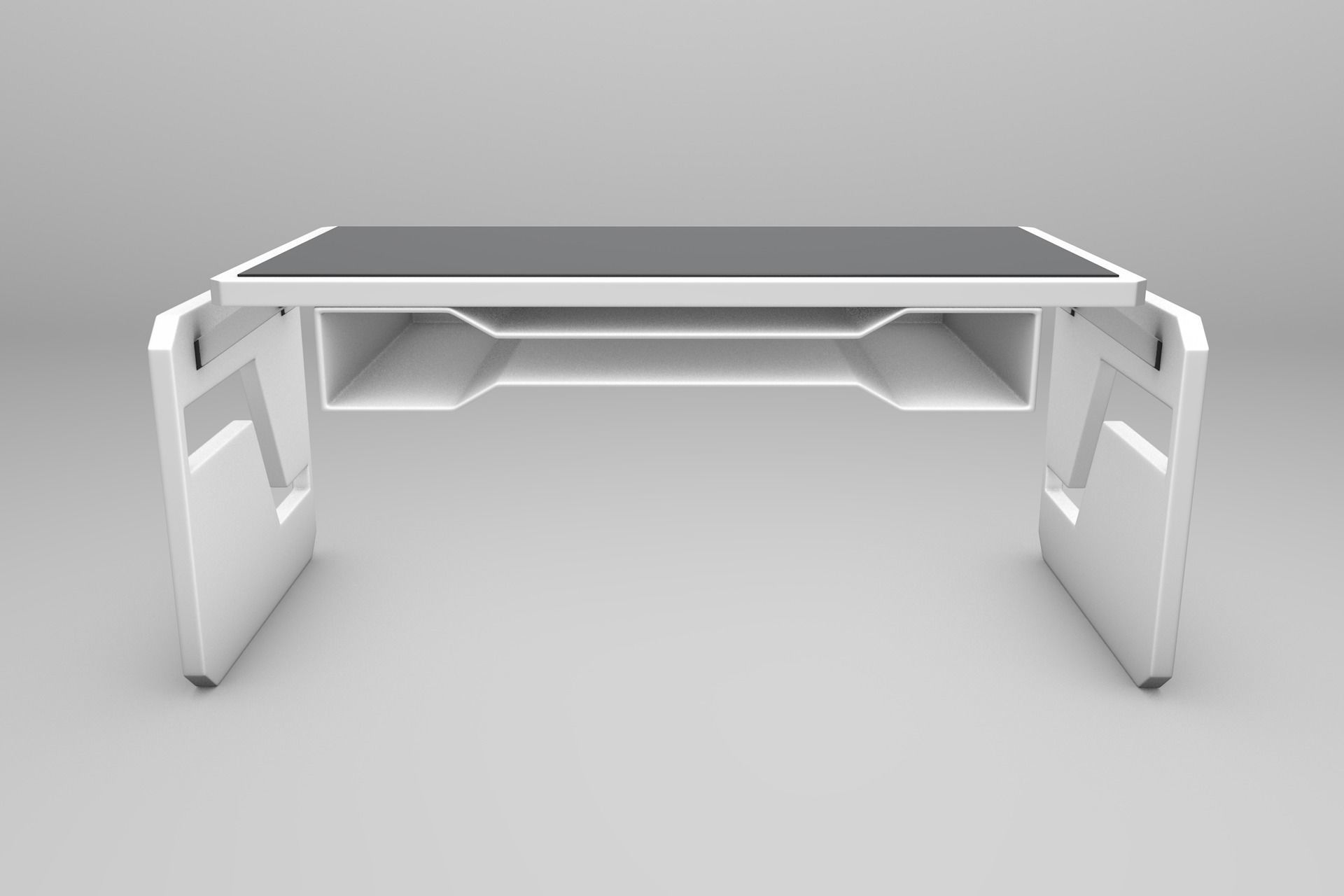 Futuristic office desk 3D model_2