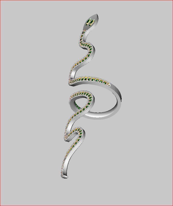 Snake - Ring 3D print model_3