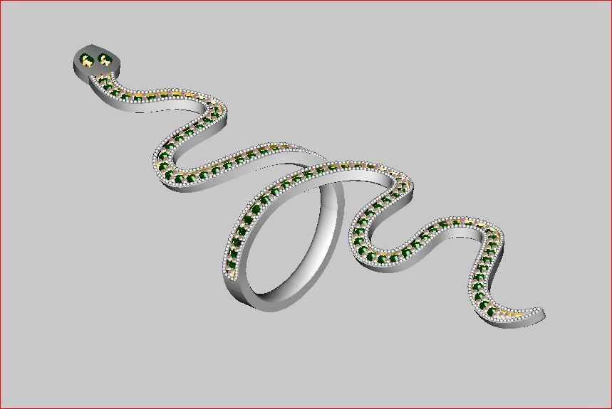 Snake - Ring 3D print model_1