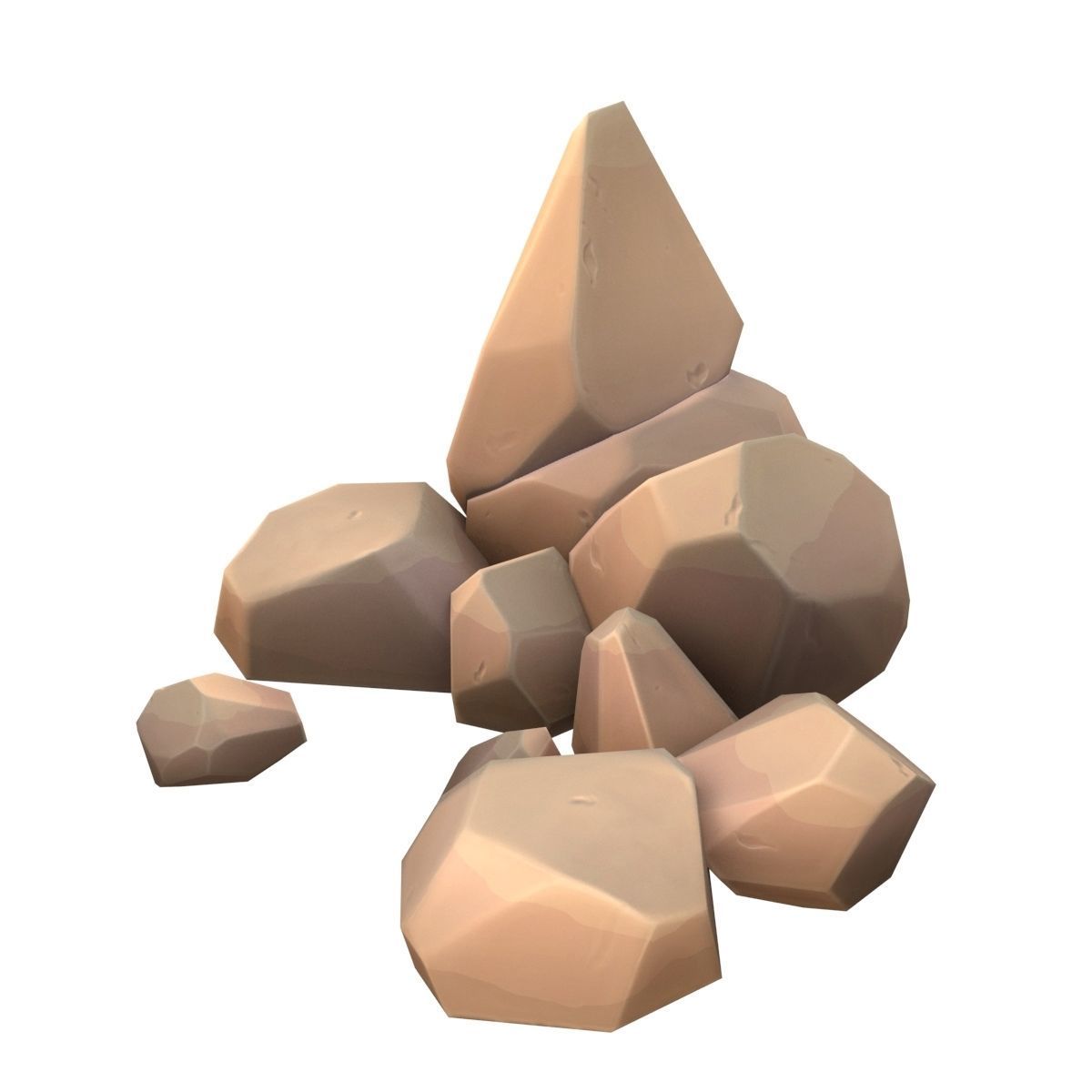 Cartoon rock Low-poly 3D model_8