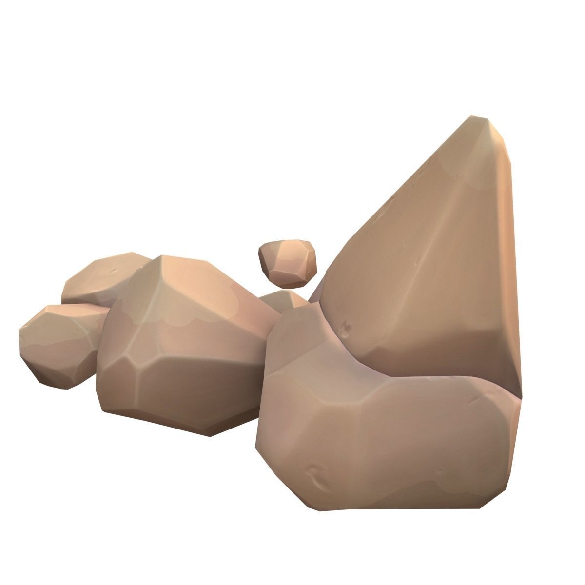 Cartoon rock Low-poly 3D model_4