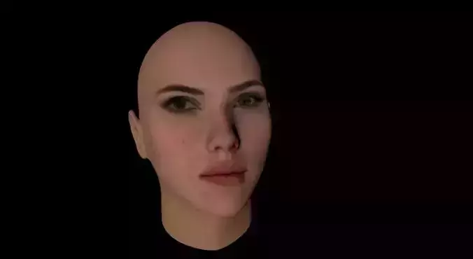 skarllet woman with bald head