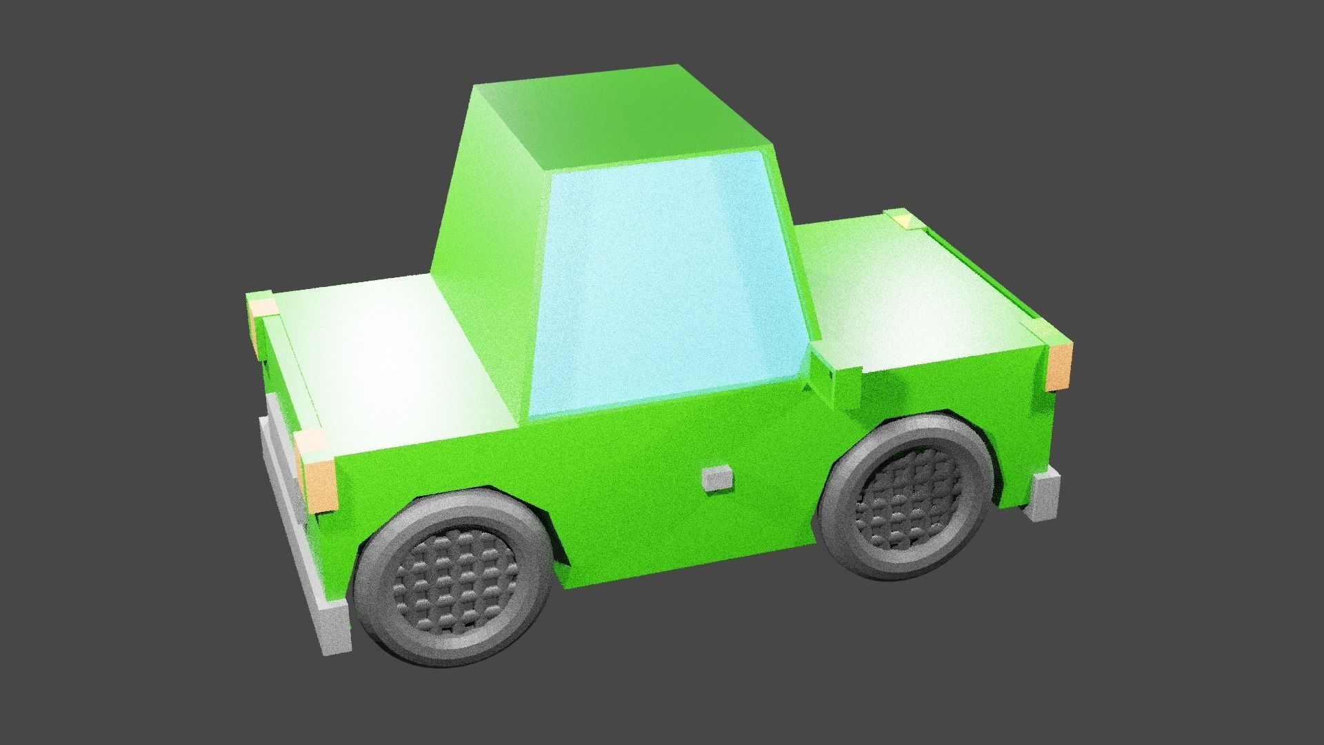 low poly easy car 3D model_1