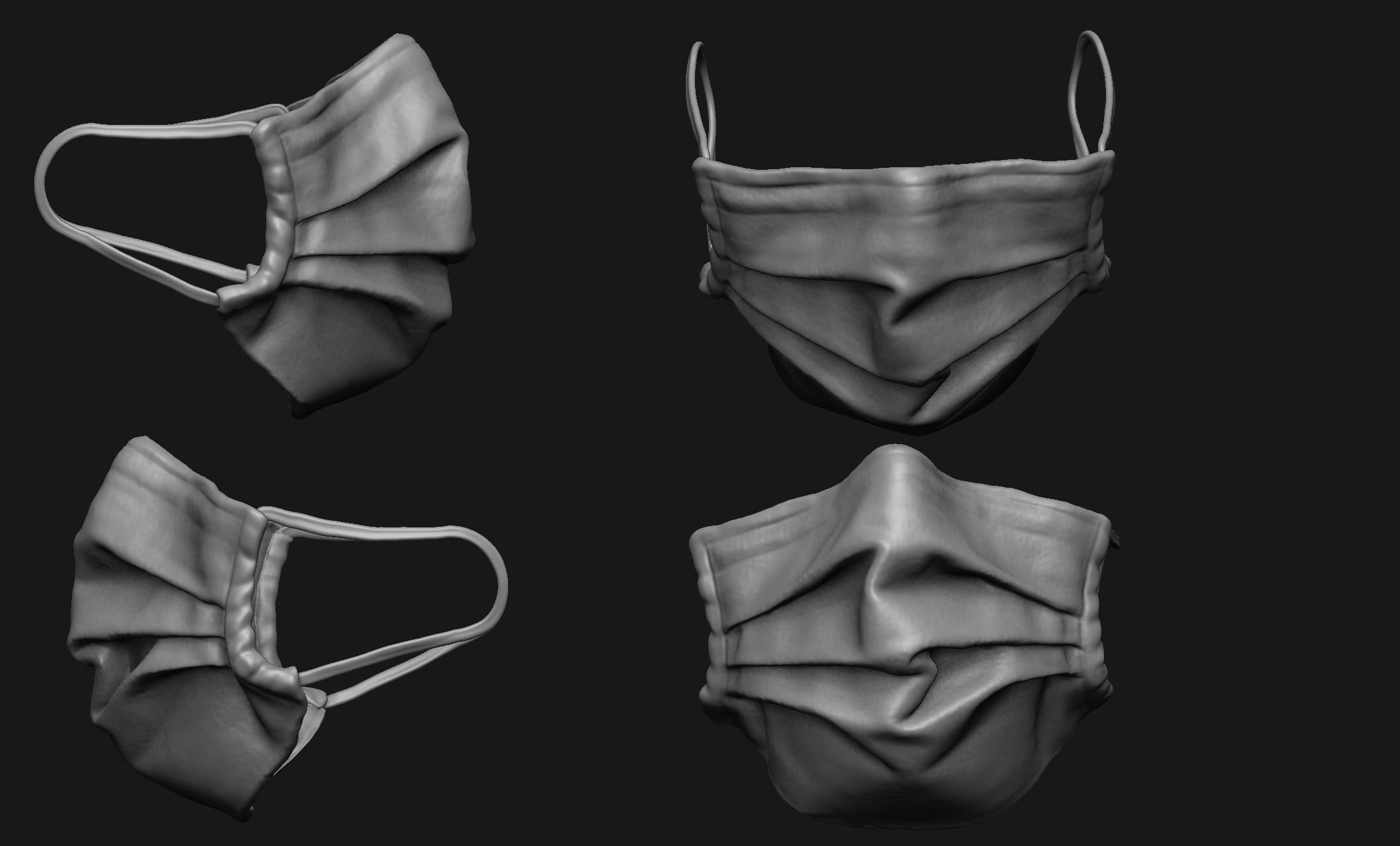 Face Mask Base Mesh Set 3D print model_9