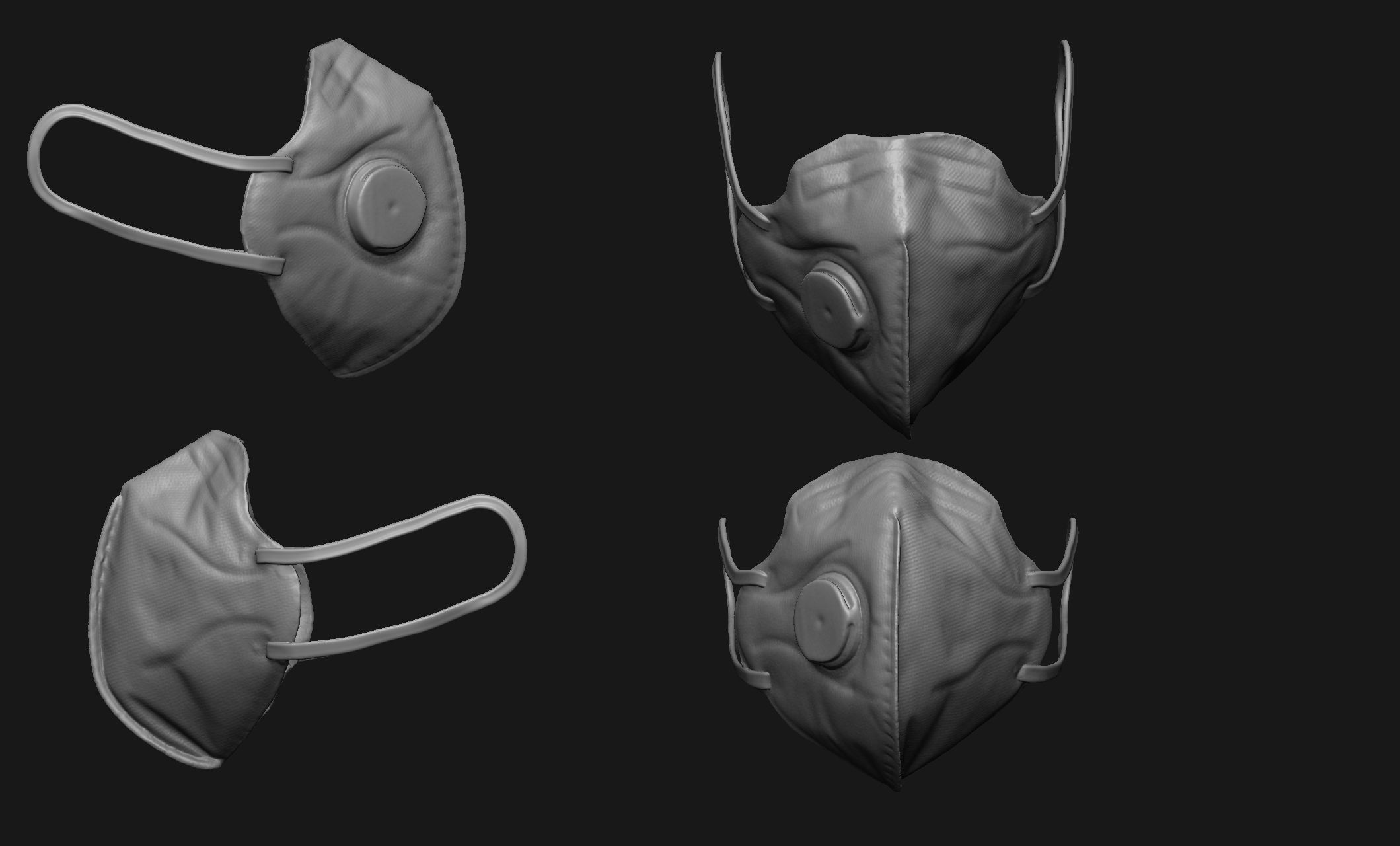 Face Mask Base Mesh Set 3D print model_6