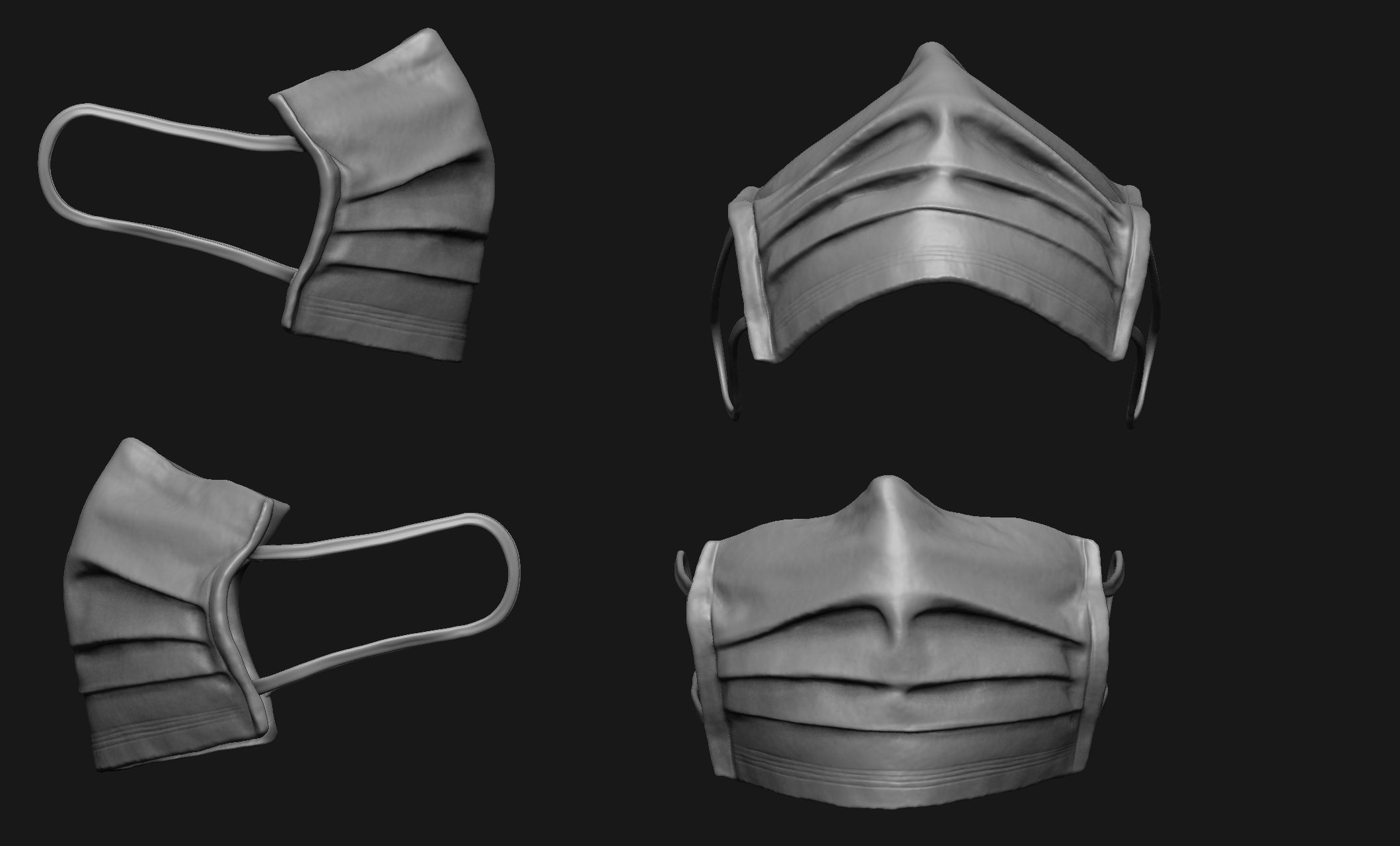 Face Mask Base Mesh Set 3D print model_11