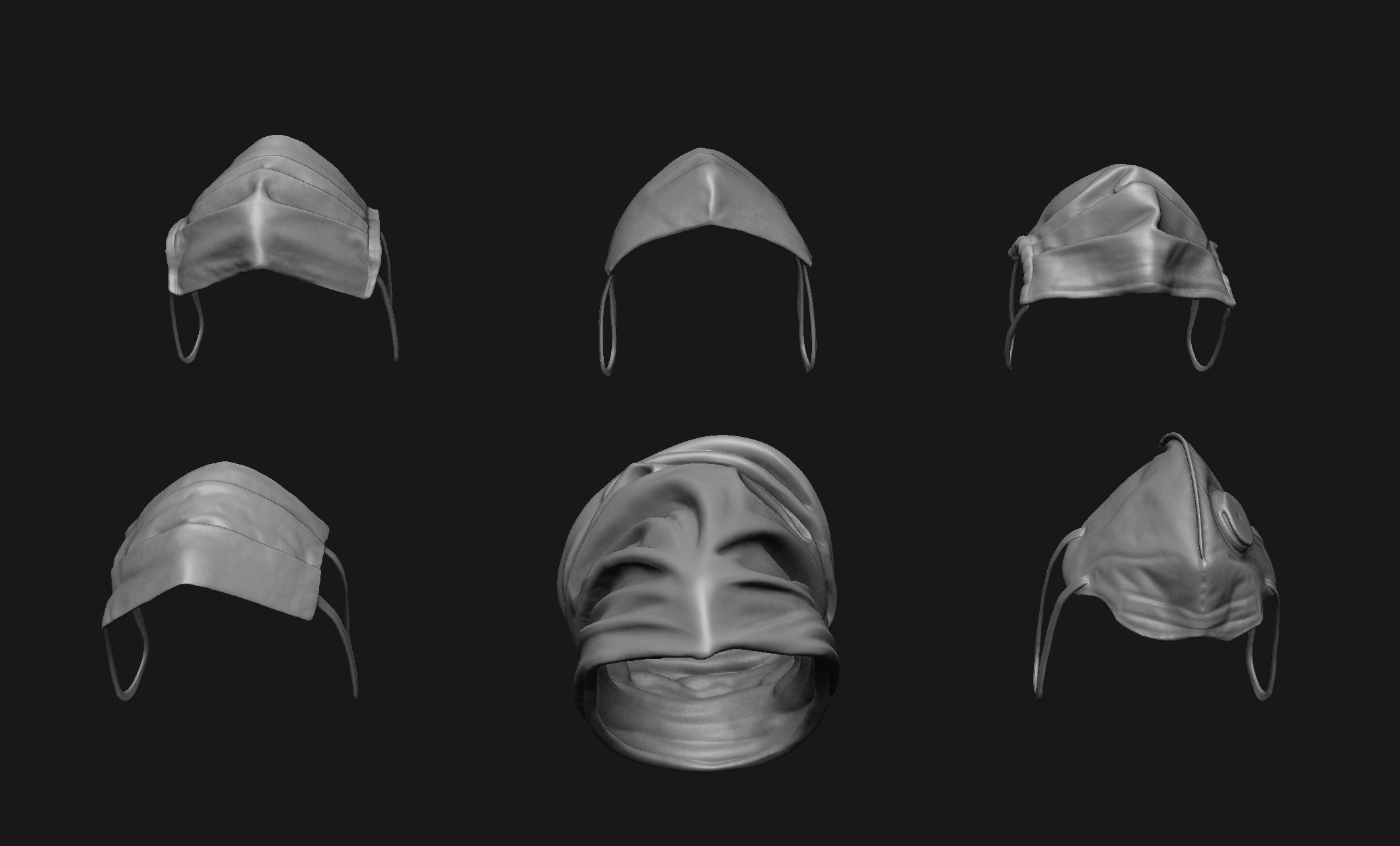 Face Mask Base Mesh Set 3D print model_4