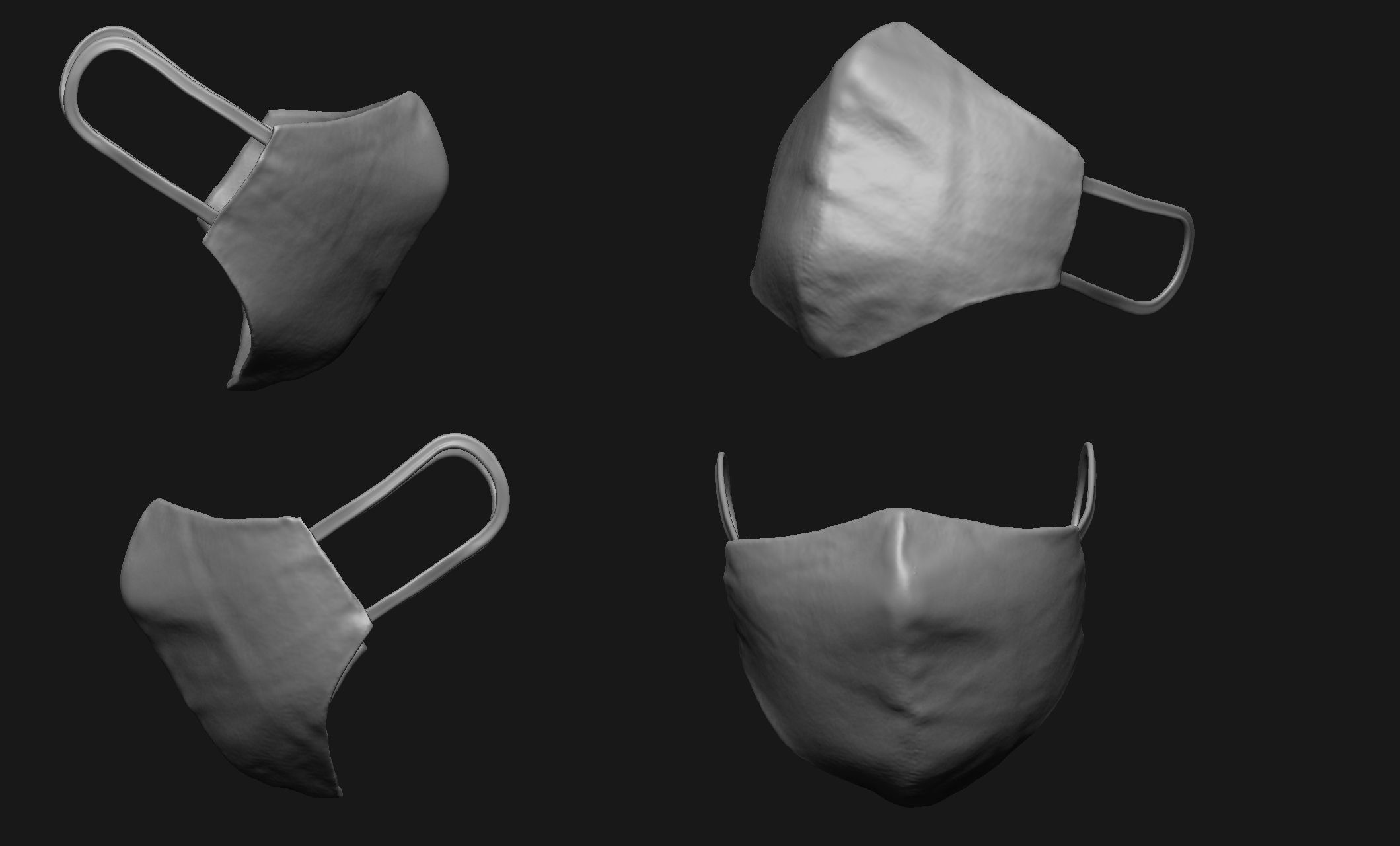Face Mask Base Mesh Set 3D print model_10