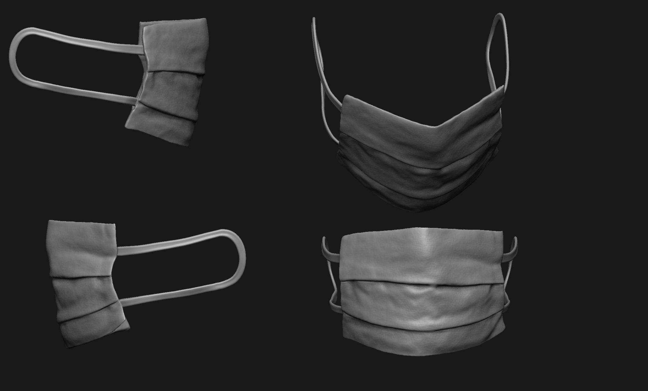 Face Mask Base Mesh Set 3D print model_8