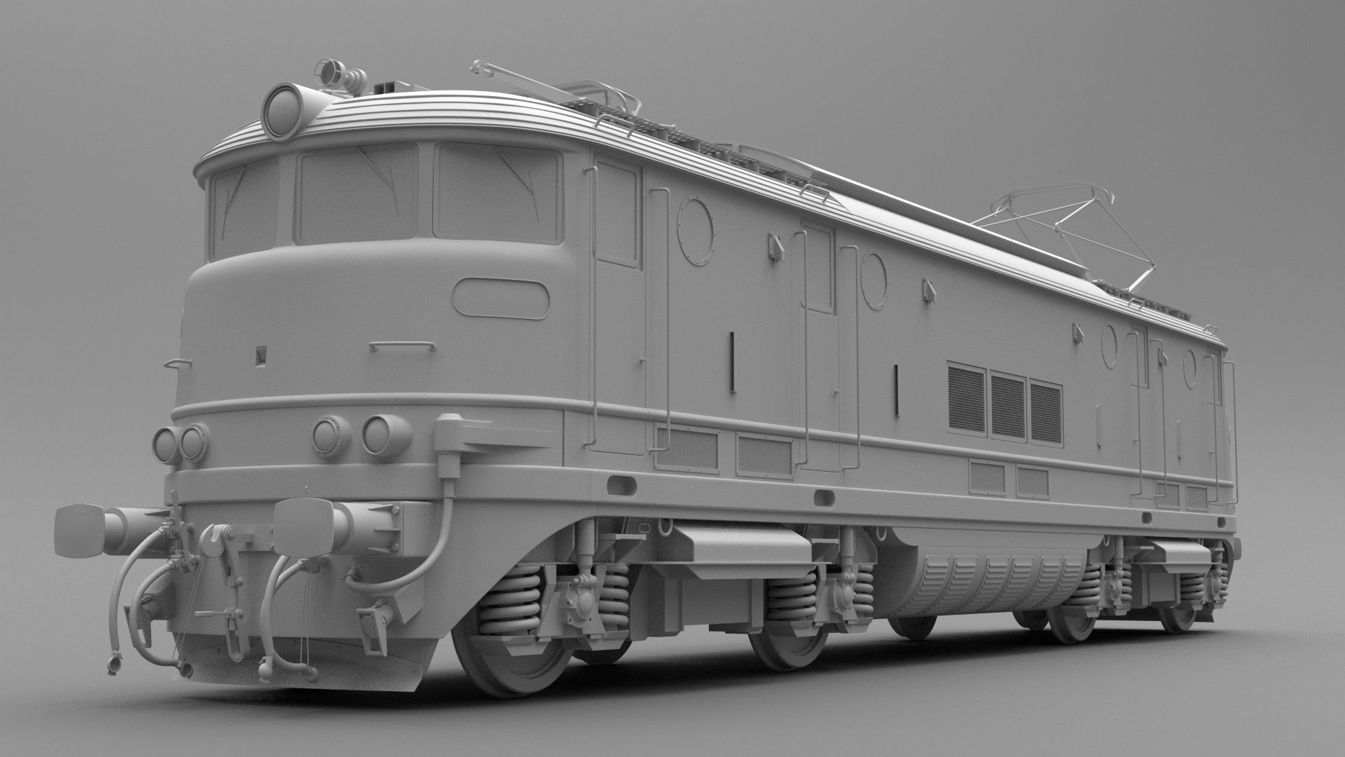 old locomotive train model only 3D model_1