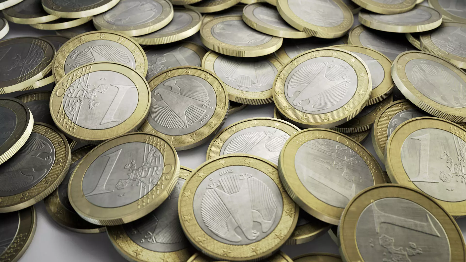 1 Euro Coin Low-poly 3D model_0
