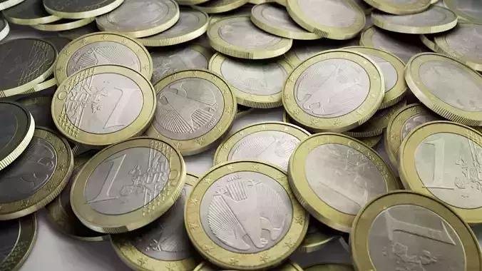 1 Euro Coin Low-poly 3D model