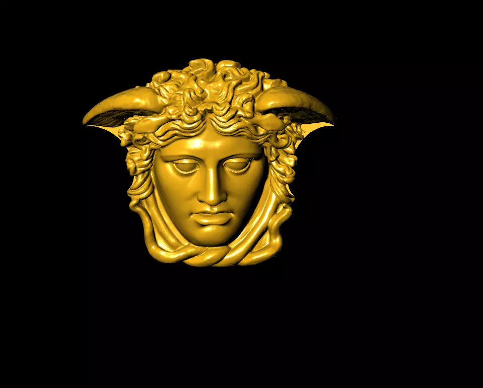 medusa golden head 3D model_0
