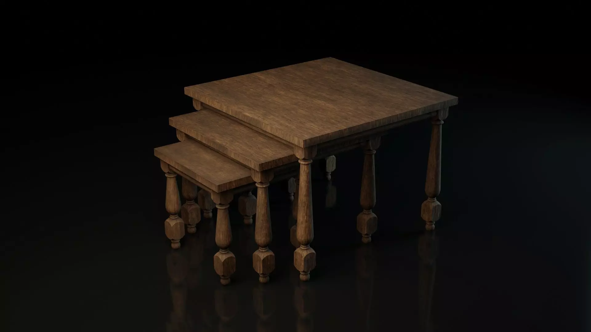 Medieval chair set Free 3D model