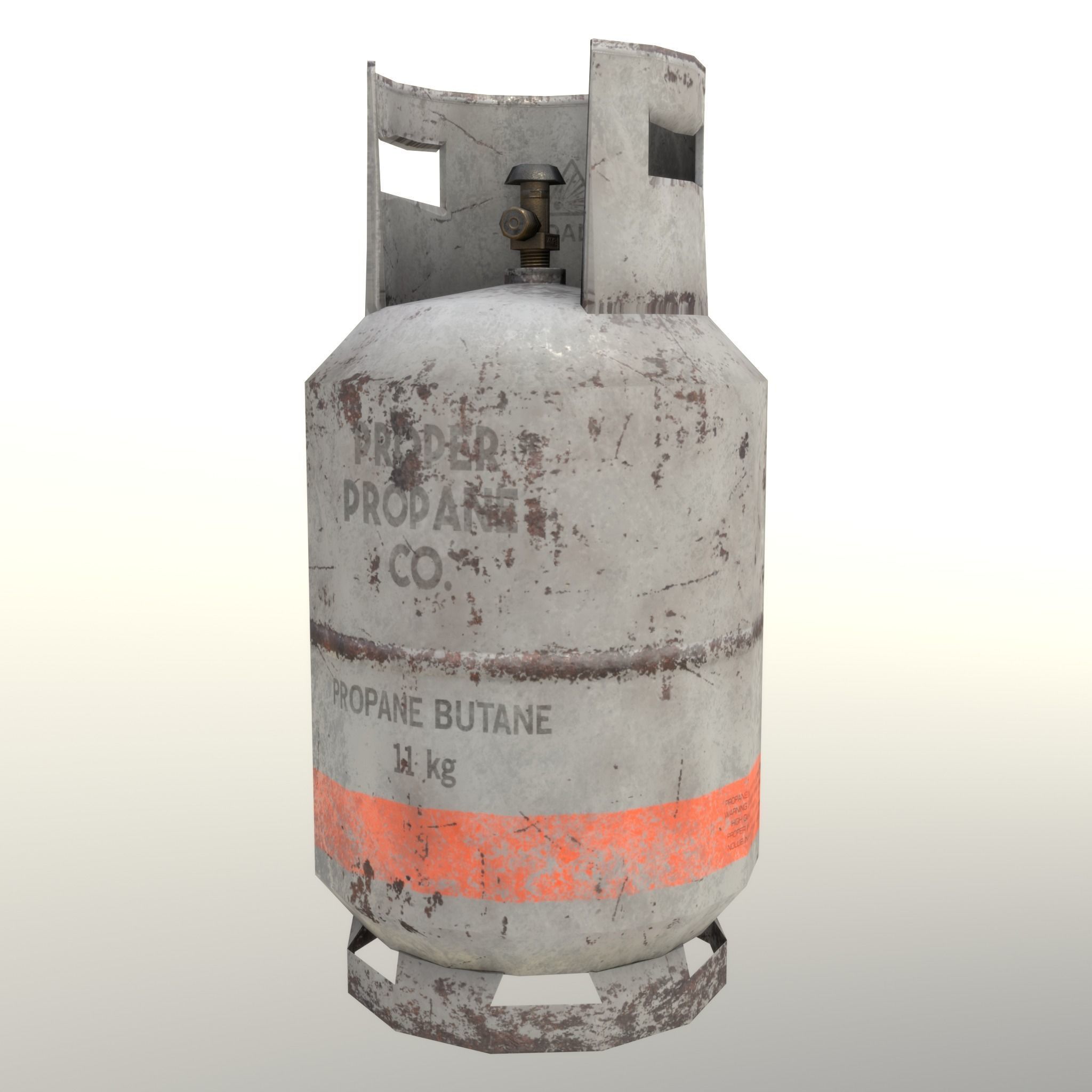 Gas Cylinder 11 kg Gray - Clean and Dirty Low-poly 3D model_26