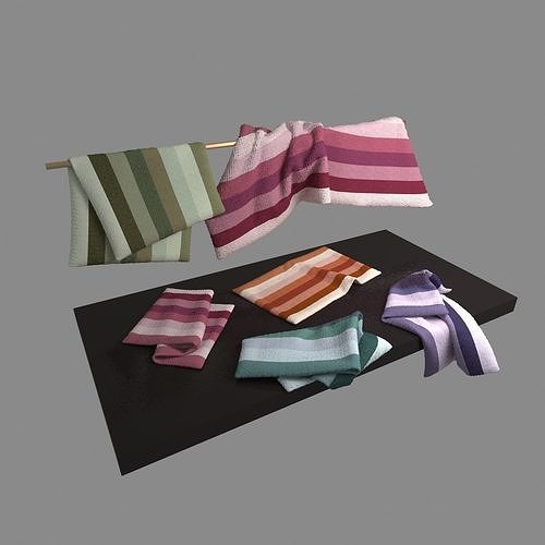 Towels set 001 Free 3D model